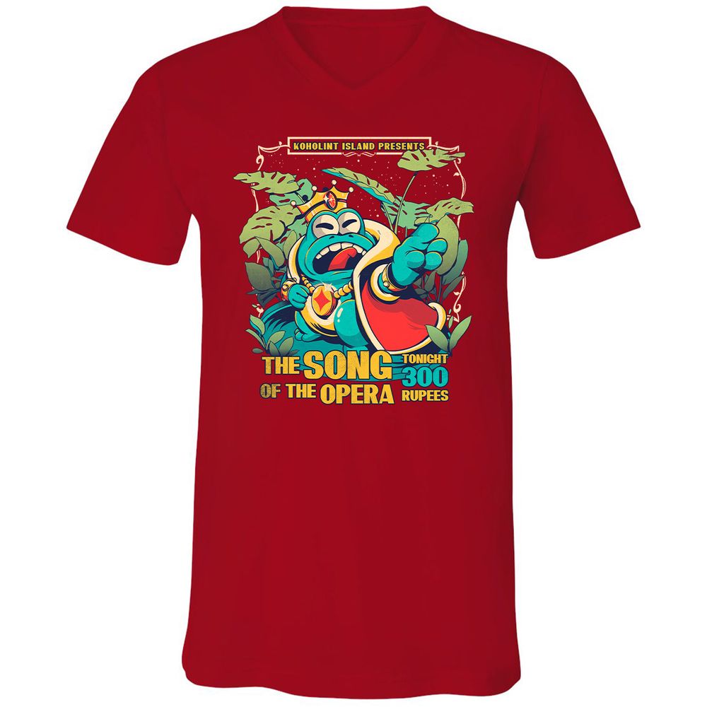 Unisex V-Neck T-Shirt - BZCJVKEW - Red - 3