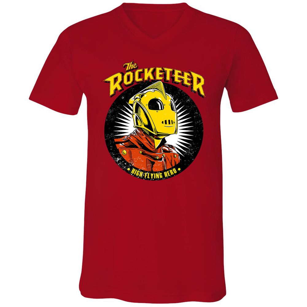Unisex V-Neck T-Shirt - AAHZVV2L - Red - 3