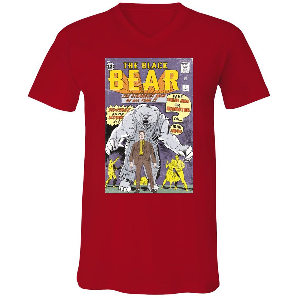 Unisex V-Neck T-Shirt - AZMZ8WSB - Red - 3