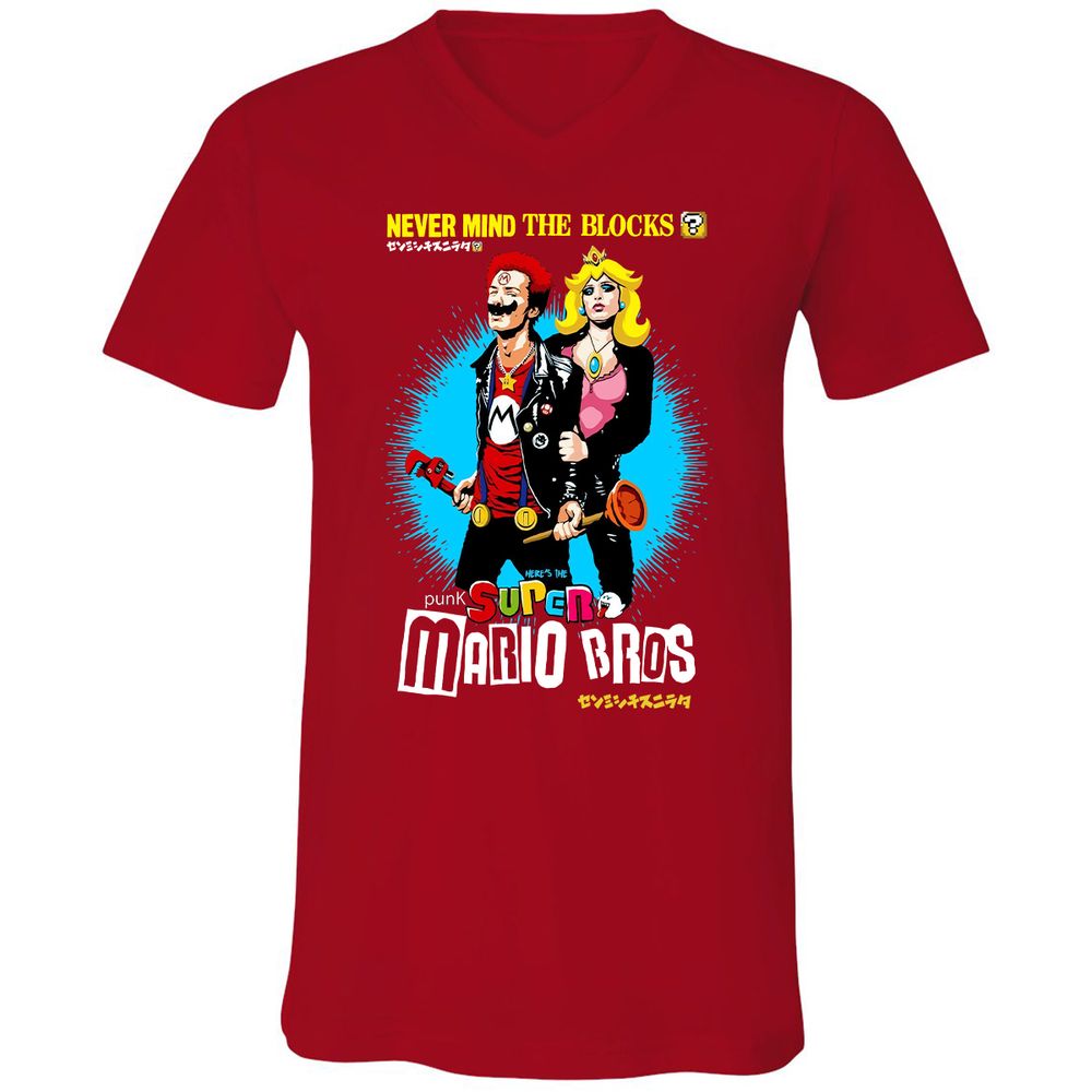 Unisex V-Neck T-Shirt - M14NDN74 - Red - 3
