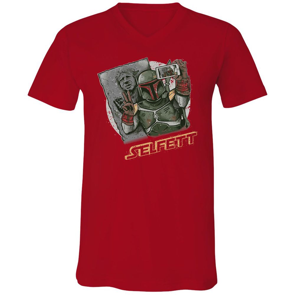 Unisex V-Neck T-Shirt - B76PHC24 - Red - 3