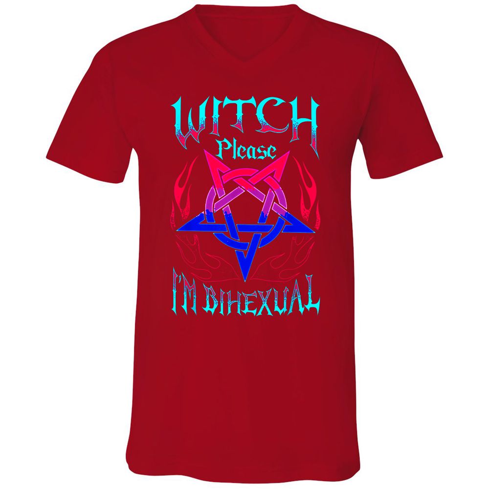 Unisex V-Neck T-Shirt - FRX93FB3 - Red - 3