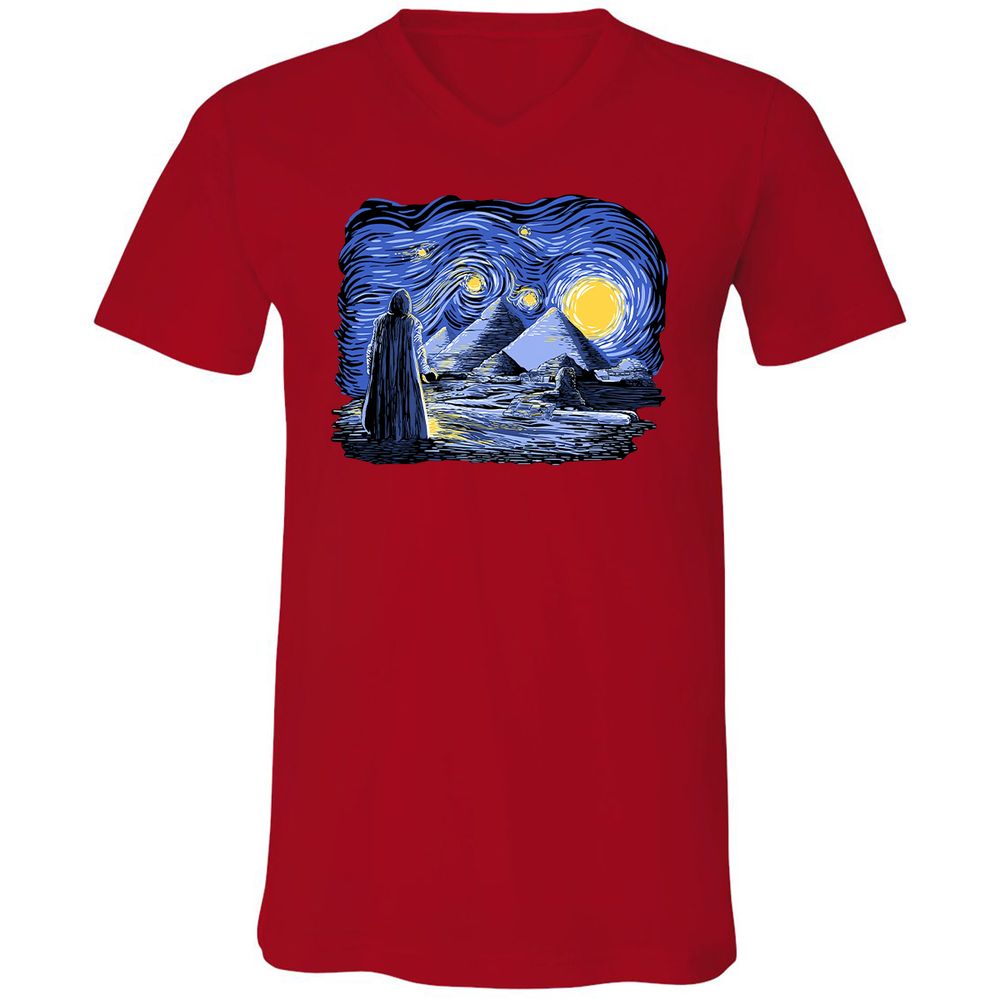 Unisex V-Neck T-Shirt - VYHCPHBA - Red - 3