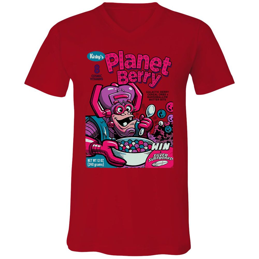 Unisex V-Neck T-Shirt - 1F1B5AT8 - Red - 3