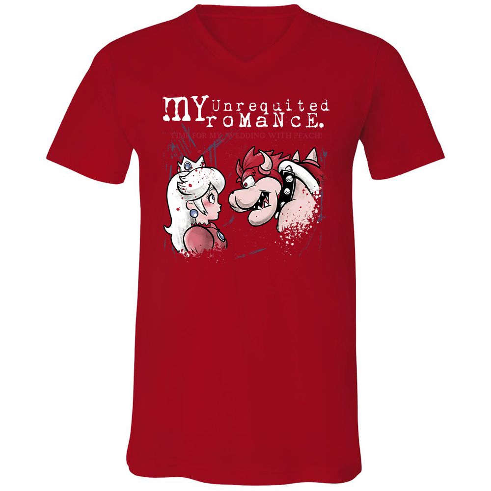 Unisex V-Neck T-Shirt - JVZPF9CR - Red - 3