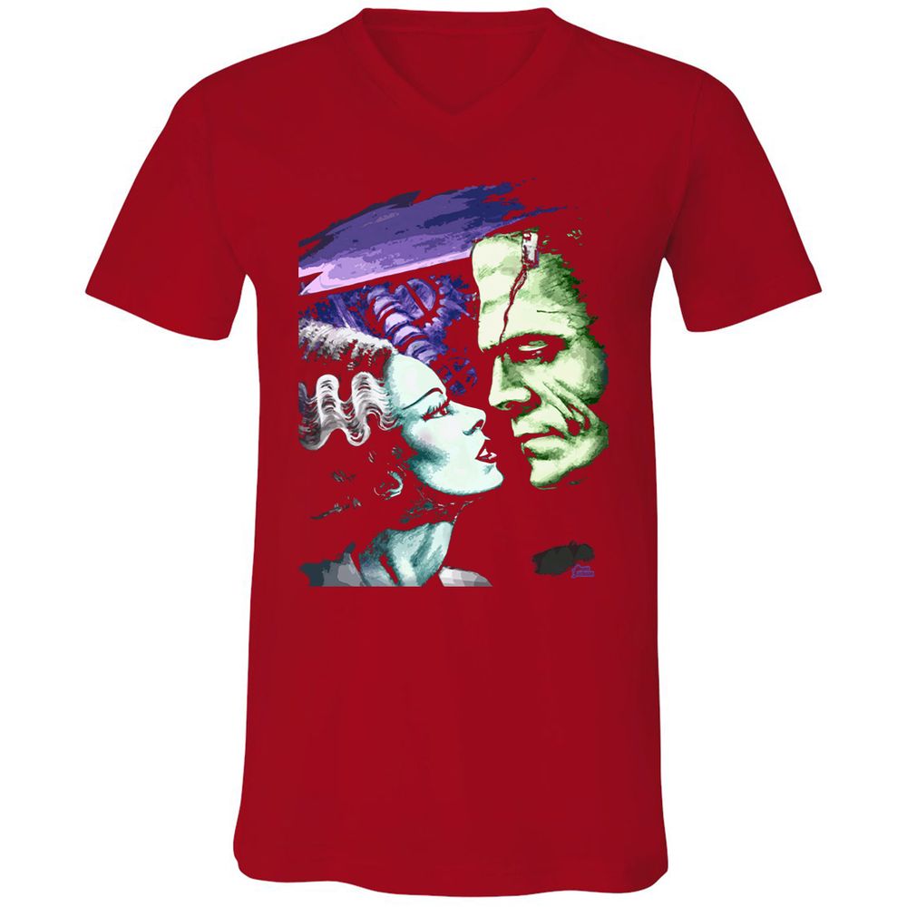 Unisex V-Neck T-Shirt - 8FCJXLRW - Red - 3