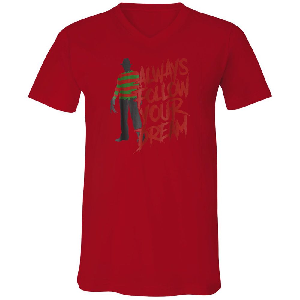 Unisex V-Neck T-Shirt - GDYDKJDM - Red - 3