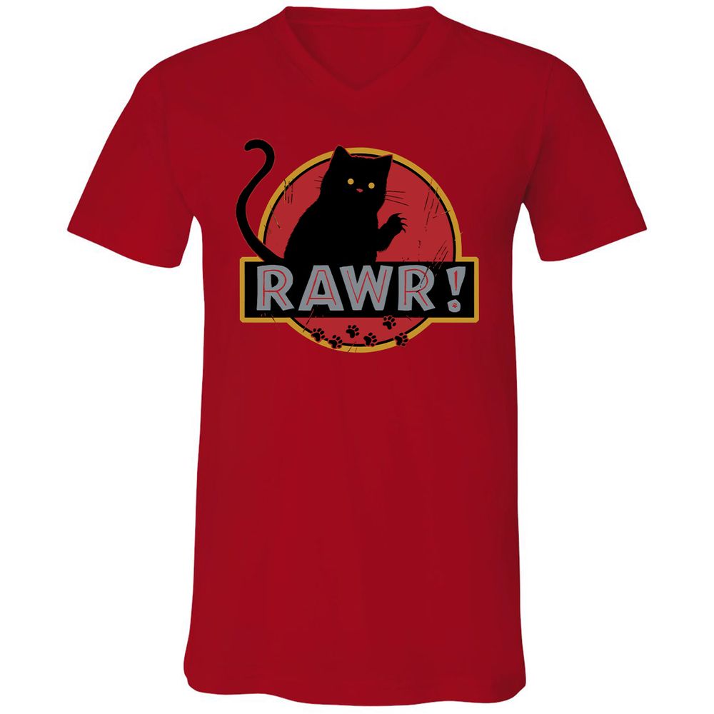 Unisex V-Neck T-Shirt - 7JUWH8MJ - Red - 3