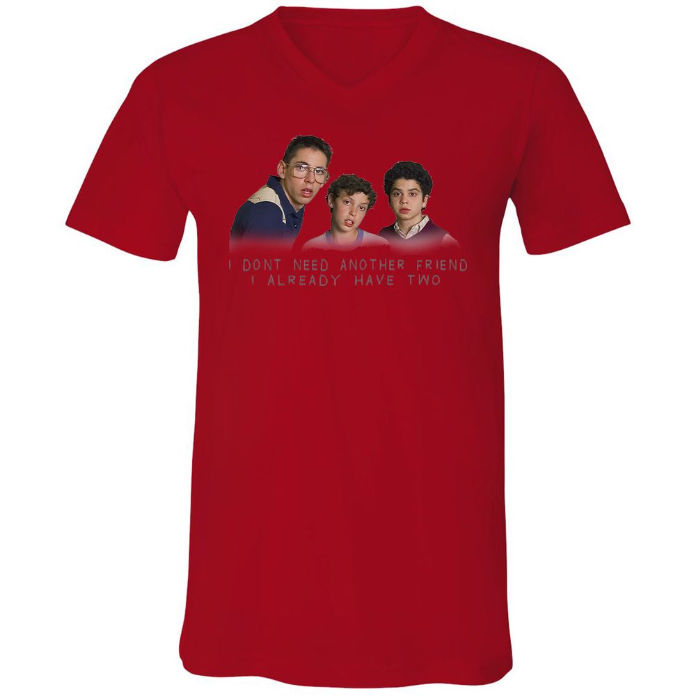 Unisex V-Neck T-Shirt - PSJHRQ13 - Red - 3