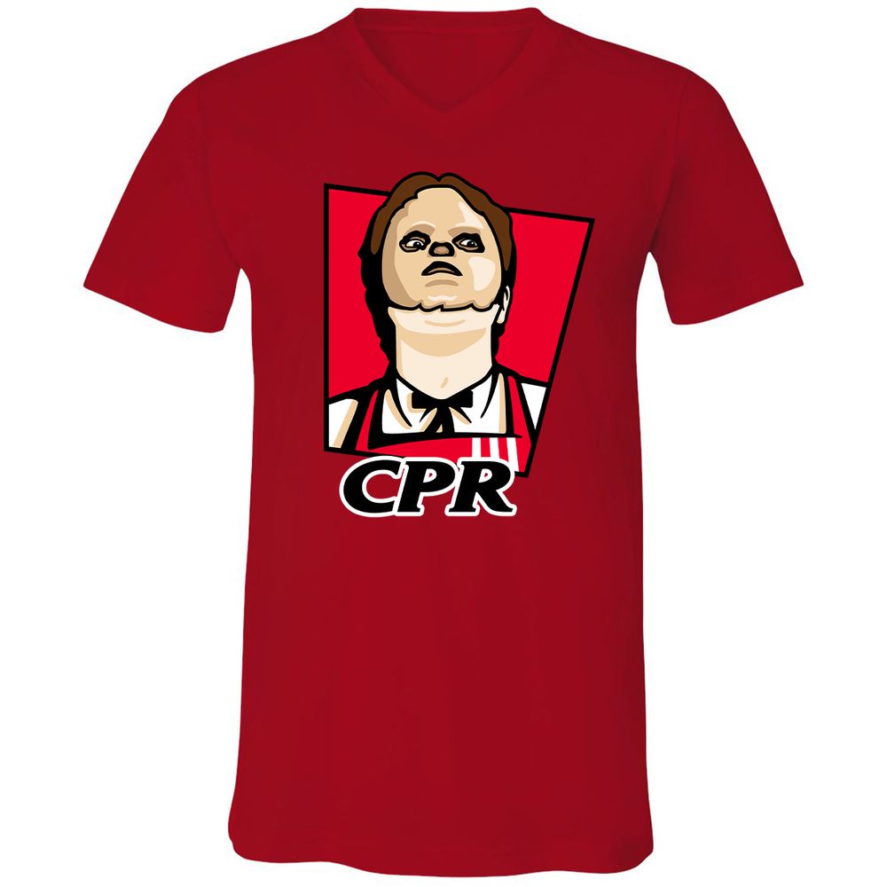 Unisex V-Neck T-Shirt - 62AZWQSP - Red - 3