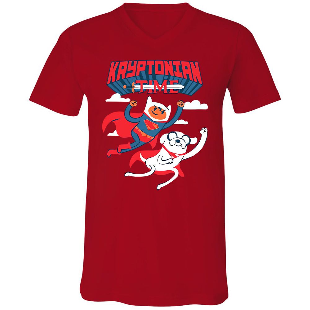 Unisex V-Neck T-Shirt - 4TWS8JW7 - Red - 3