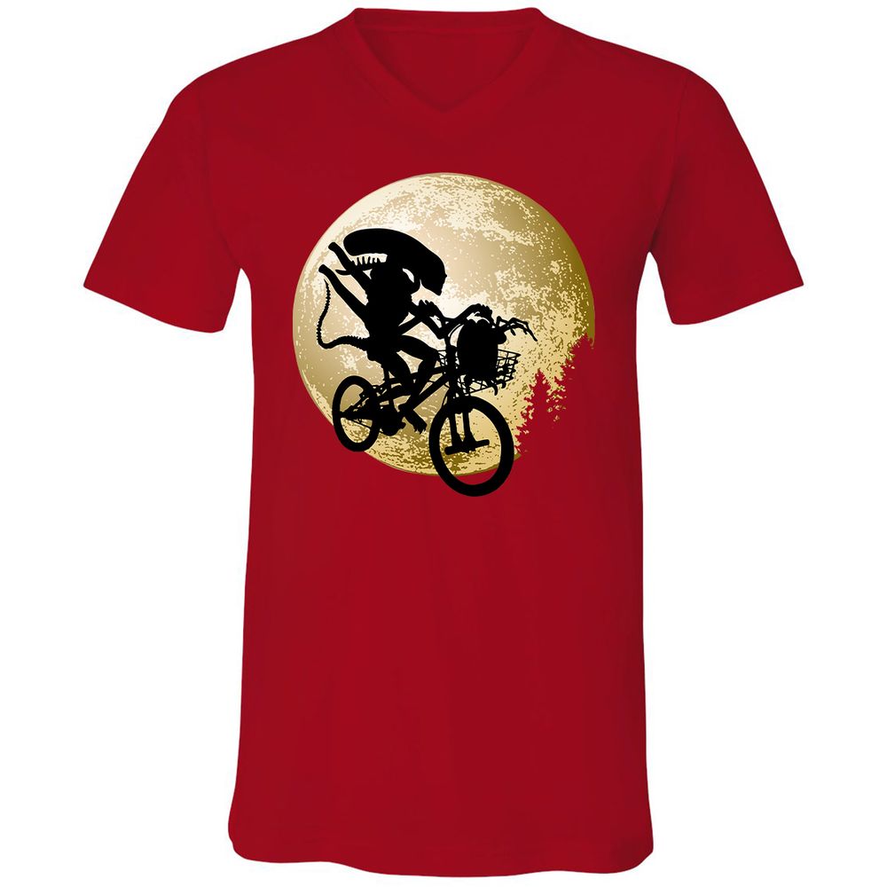 Unisex V-Neck T-Shirt - G3YM7JHR - Red - 3