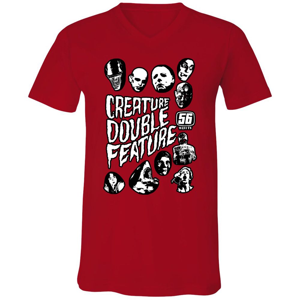 Unisex V-Neck T-Shirt - 7D4TRMYL - Red - 3