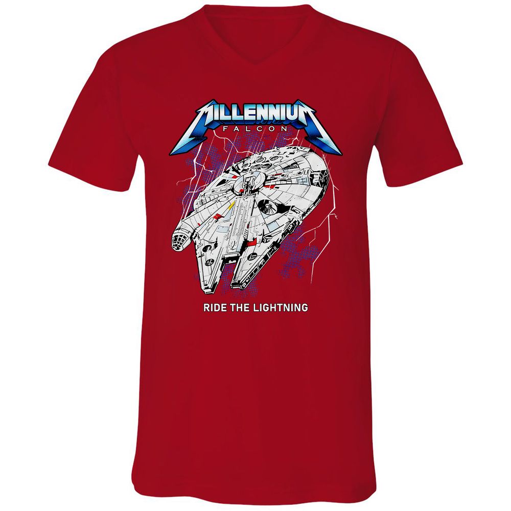 Unisex V-Neck T-Shirt - RGKHBNFY - Red - 3