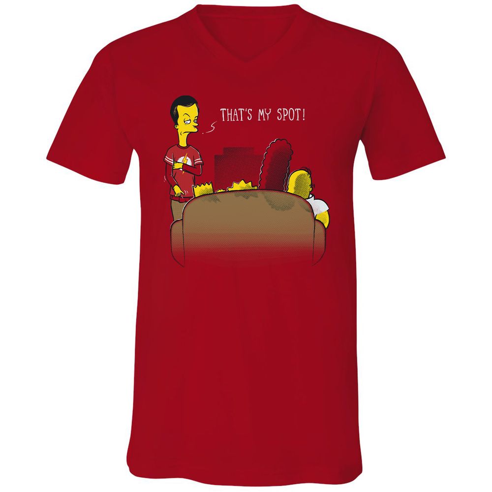 Unisex V-Neck T-Shirt - 6VK1KR1R - Red - 3