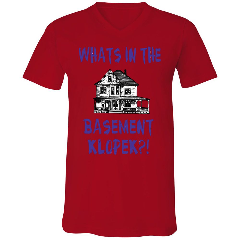 Unisex V-Neck T-Shirt - Y2TJ7UKW - Red - 3