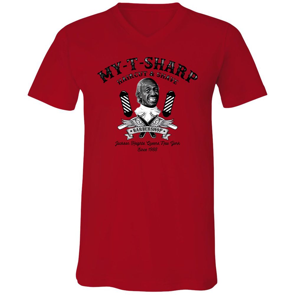 Unisex V-Neck T-Shirt - DFD96A2Y - Red - 3