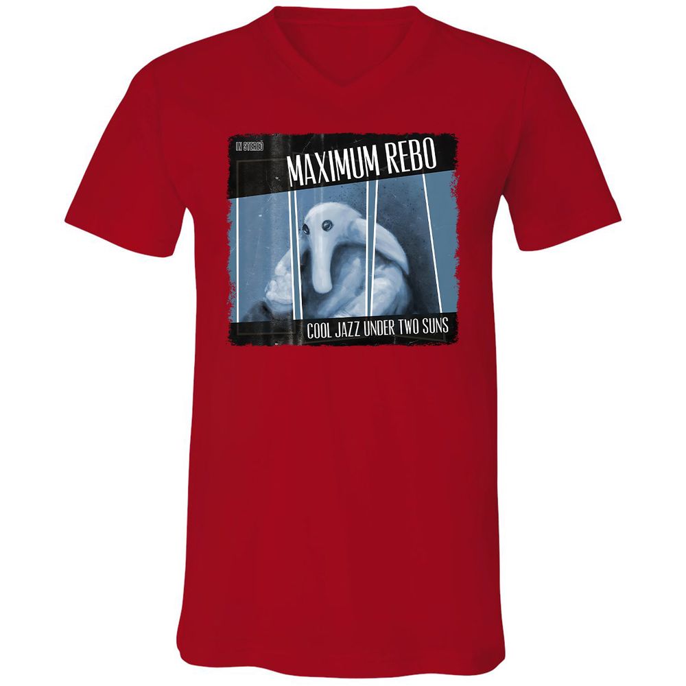 Unisex V-Neck T-Shirt - EHG5AKJB - Red - 3