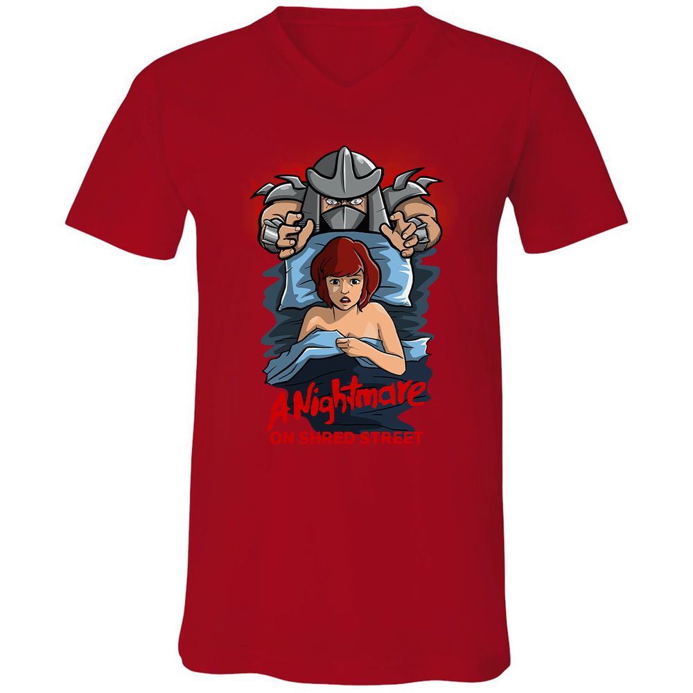 Unisex V-Neck T-Shirt - QJRTN22J - Red - 3