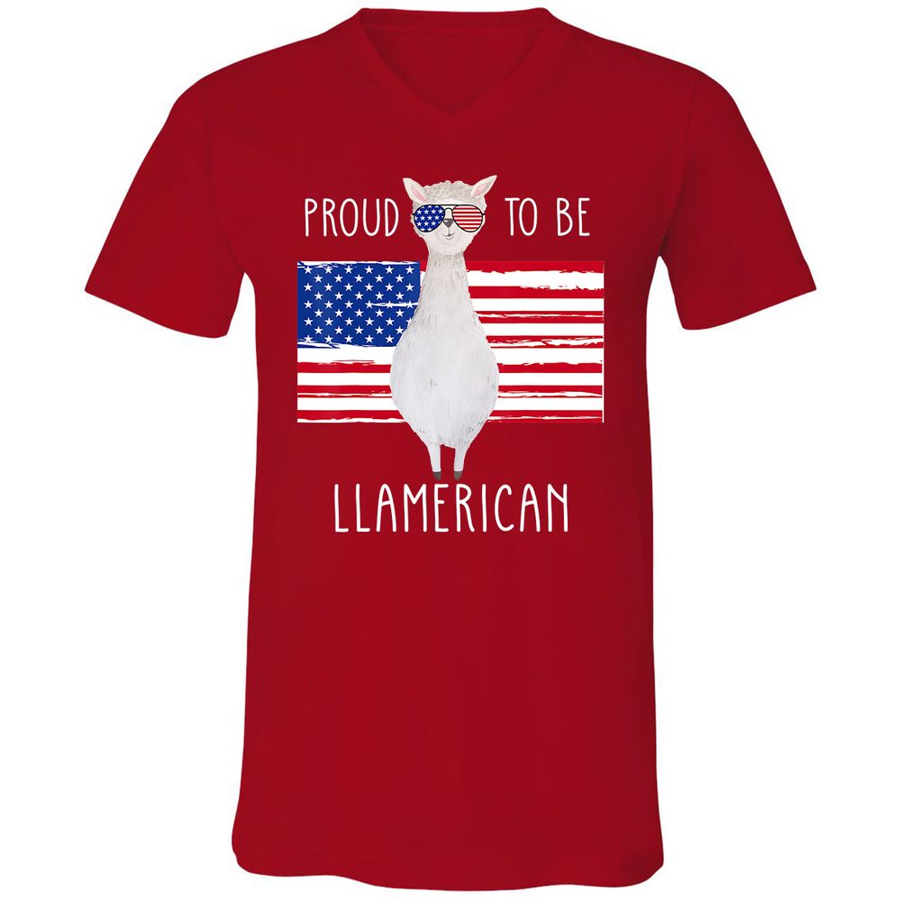 Unisex V-Neck T-Shirt - G7R6SC81 - Red - 3