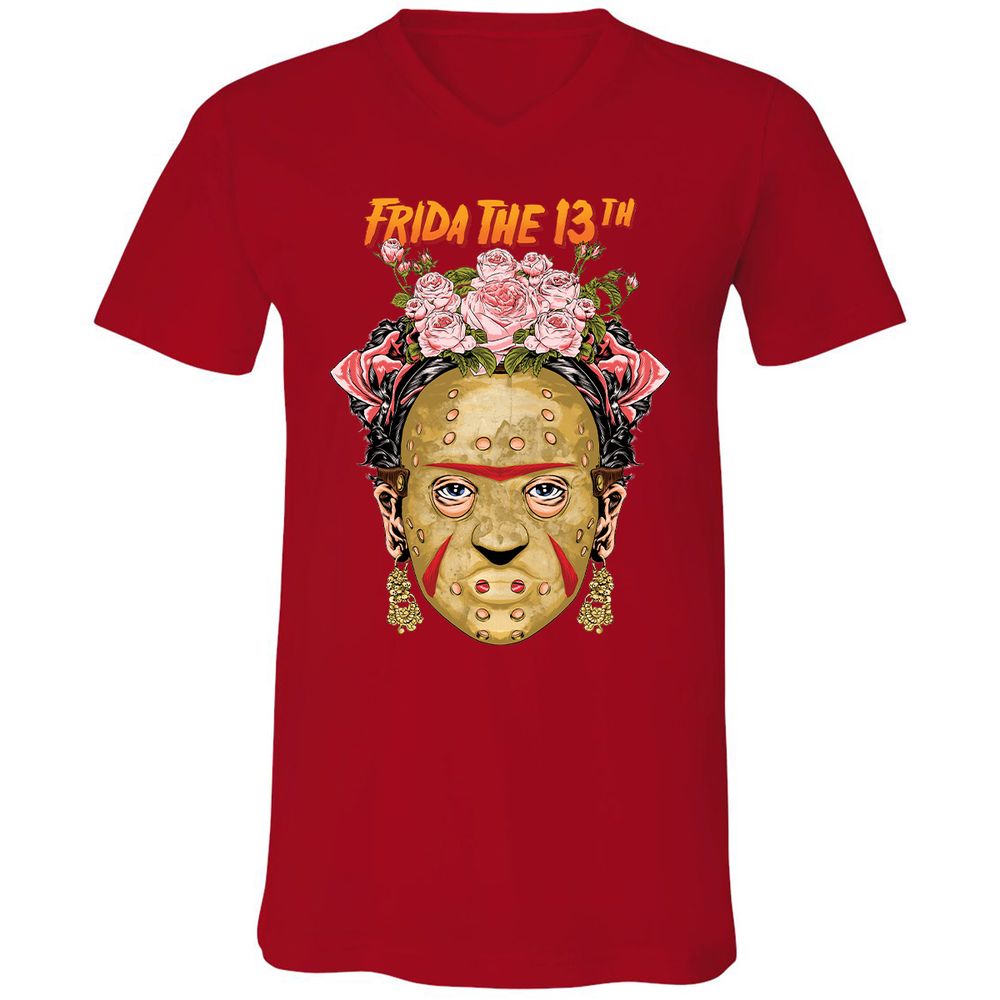 Unisex V-Neck T-Shirt - UGC3HAJK - Red - 3