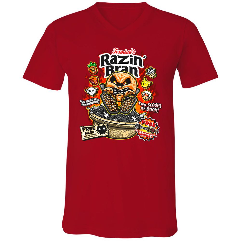 Unisex V-Neck T-Shirt - DCUXZQNJ - Red - 3