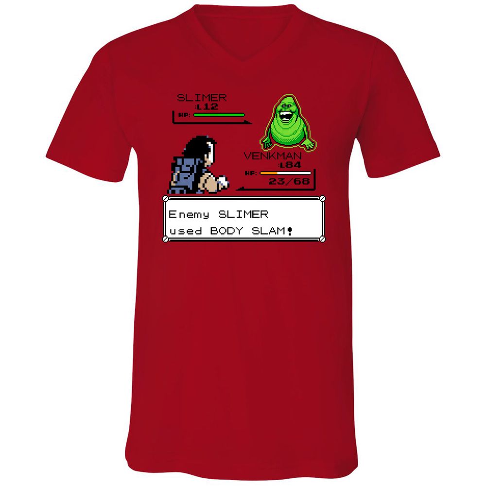 Unisex V-Neck T-Shirt - FZ83FH6R - Red - 3