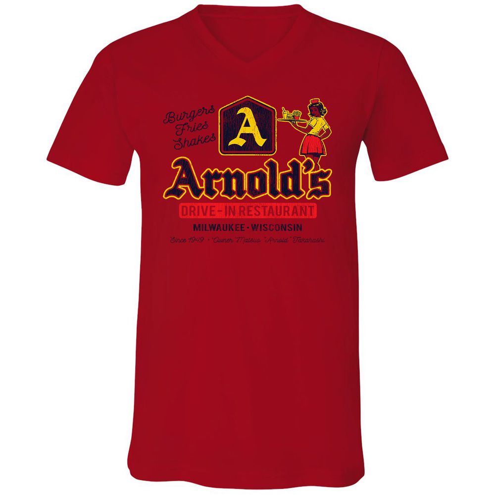 Unisex V-Neck T-Shirt - 3LLJ8Q63 - Red - 3