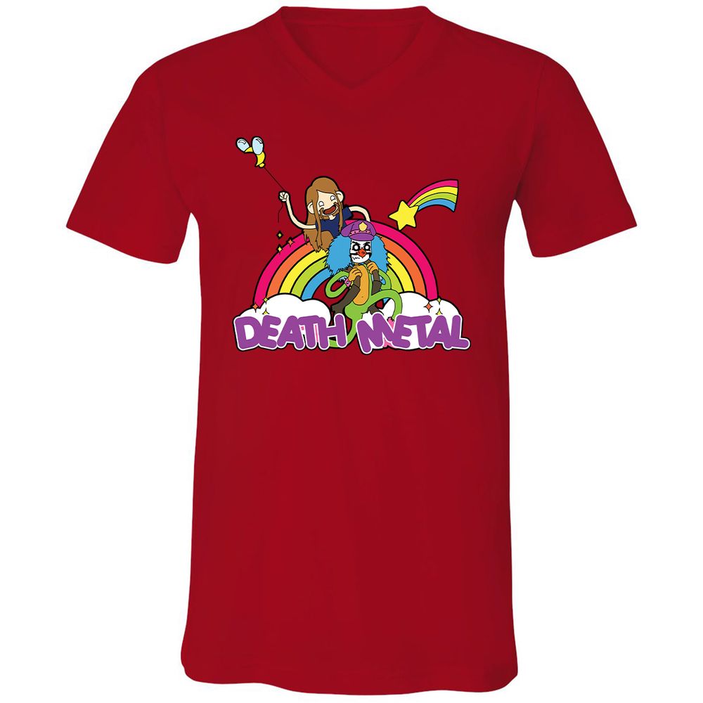 Unisex V-Neck T-Shirt - A5JDJ2QB - Red - 3