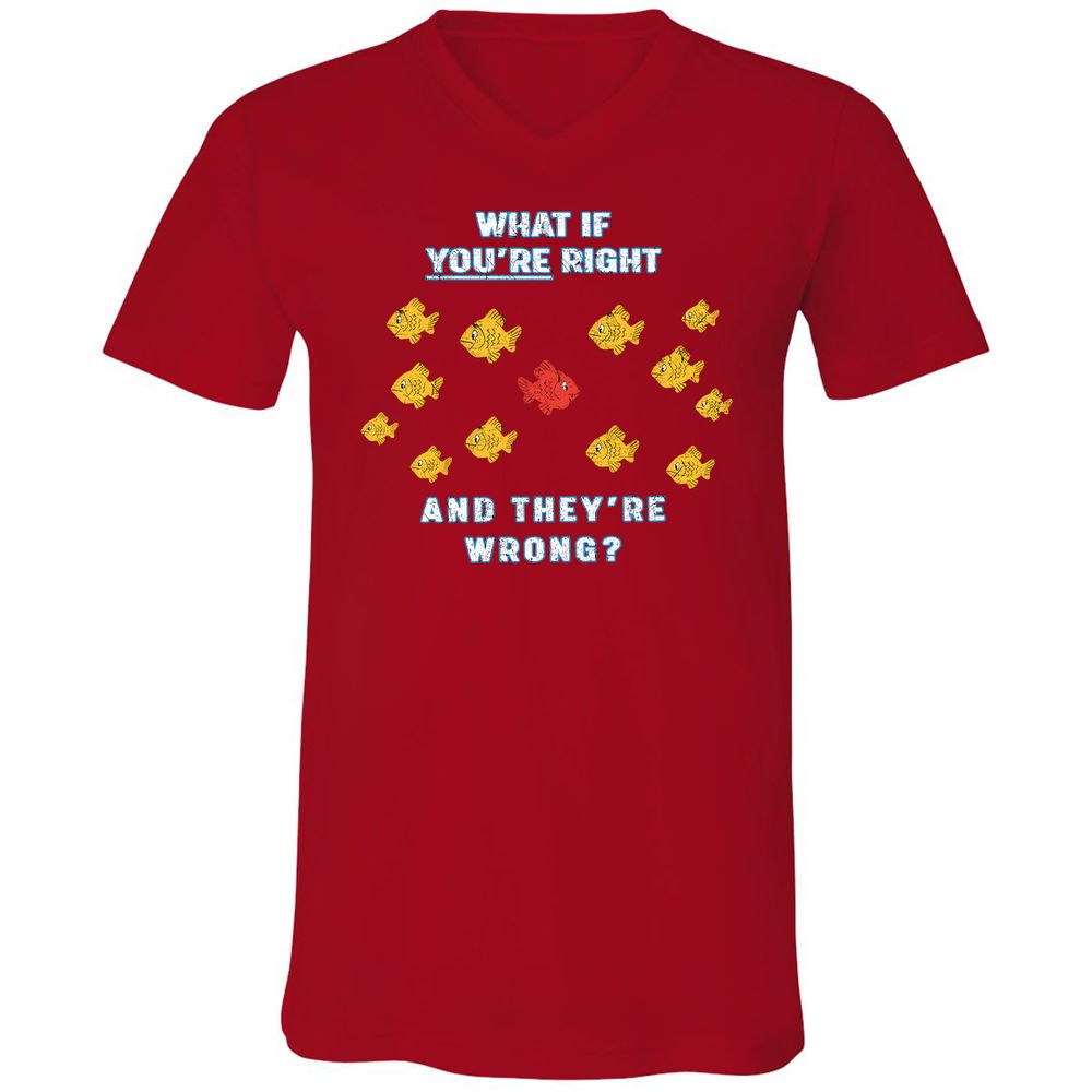 Unisex V-Neck T-Shirt - E7SCPC8Z - Red - 3