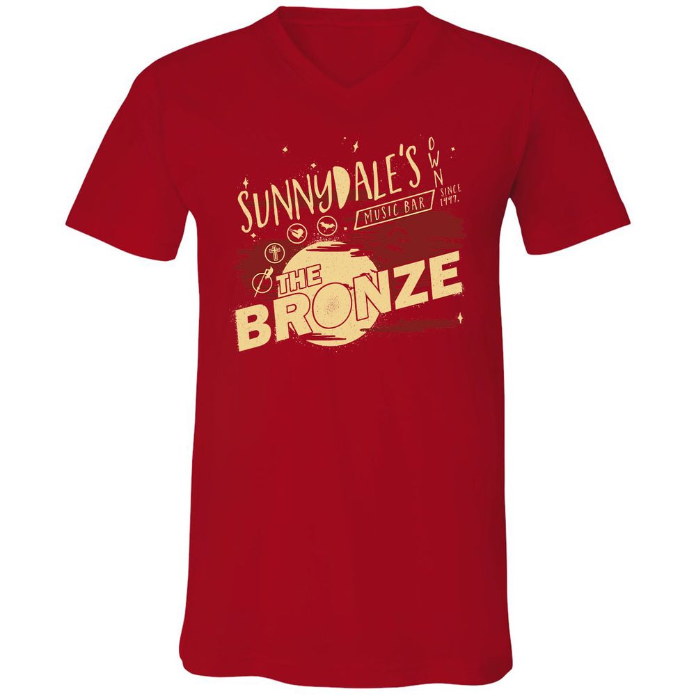 Unisex V-Neck T-Shirt - UAY6KK36 - Red - 3