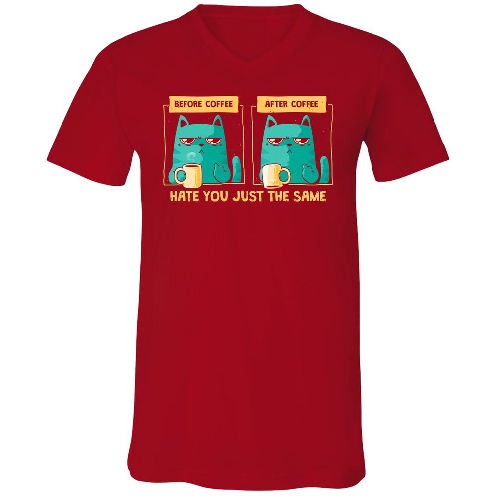 Unisex V-Neck T-Shirt - FTK6A2S4 - Red - 3