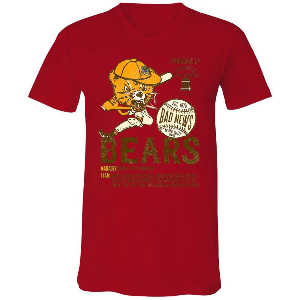 Unisex V-Neck T-Shirt - HV6RQVXQ - Red - 3