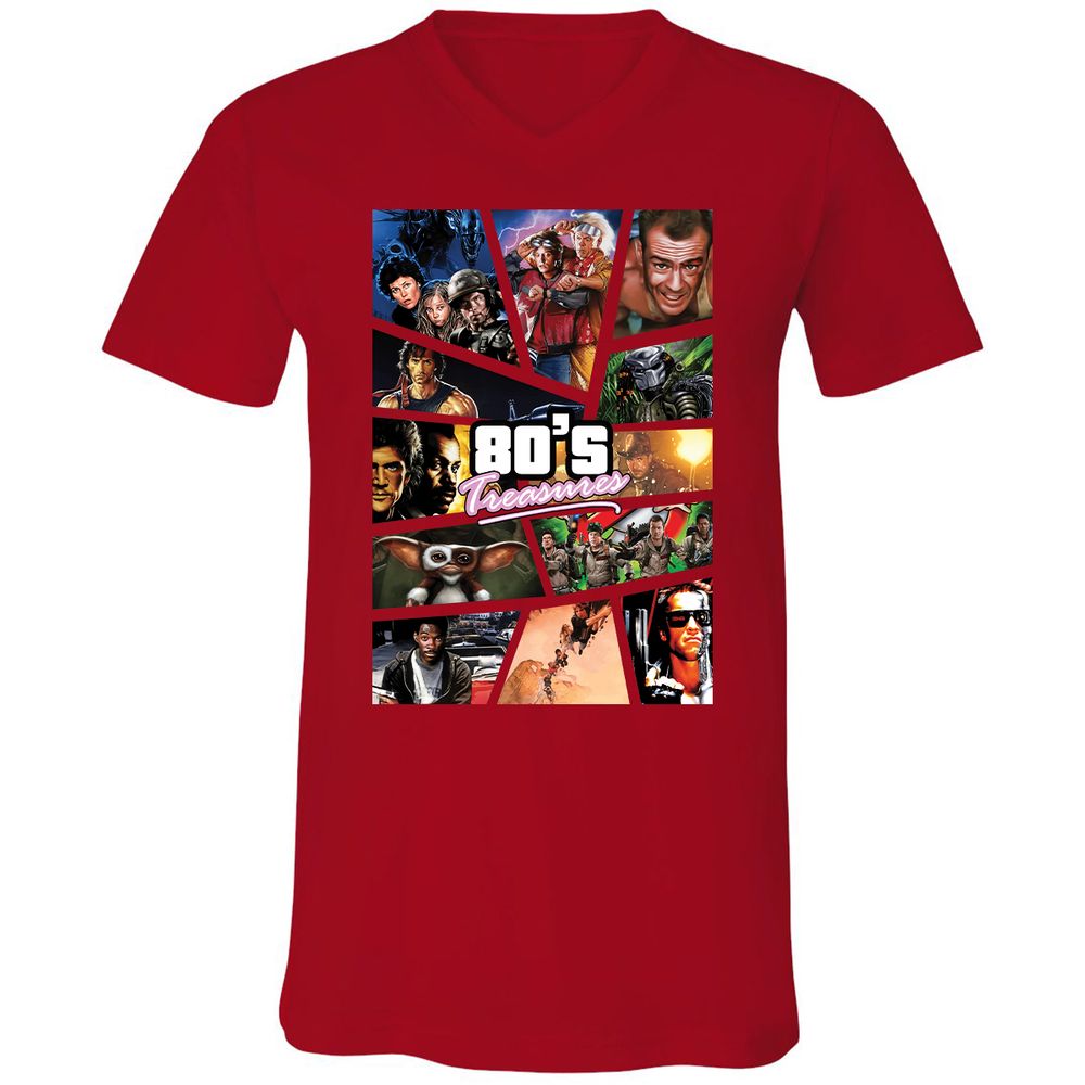 Unisex V-Neck T-Shirt - WQKB9N55 - Red - 3