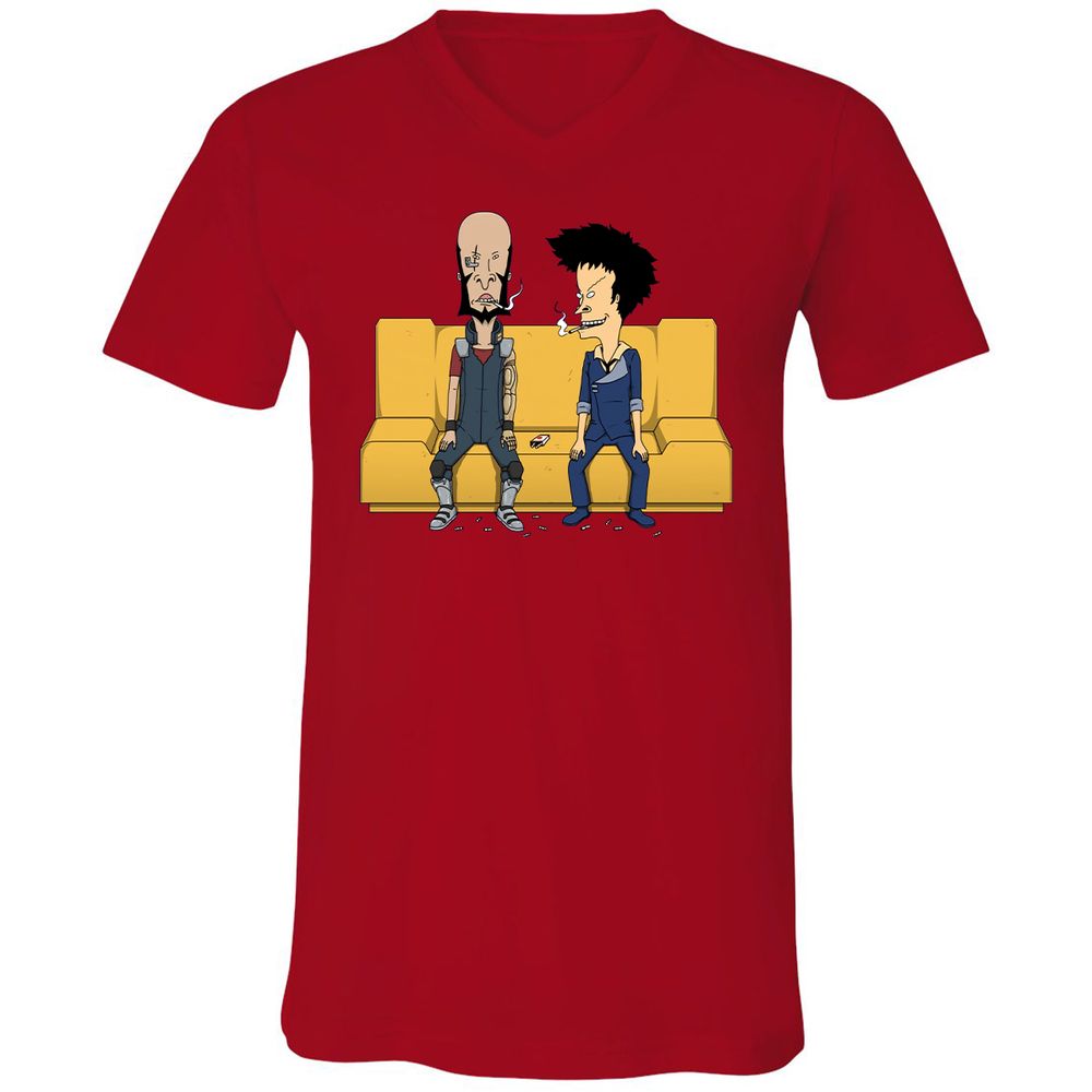 Unisex V-Neck T-Shirt - SLL4CKTH - Red - 3