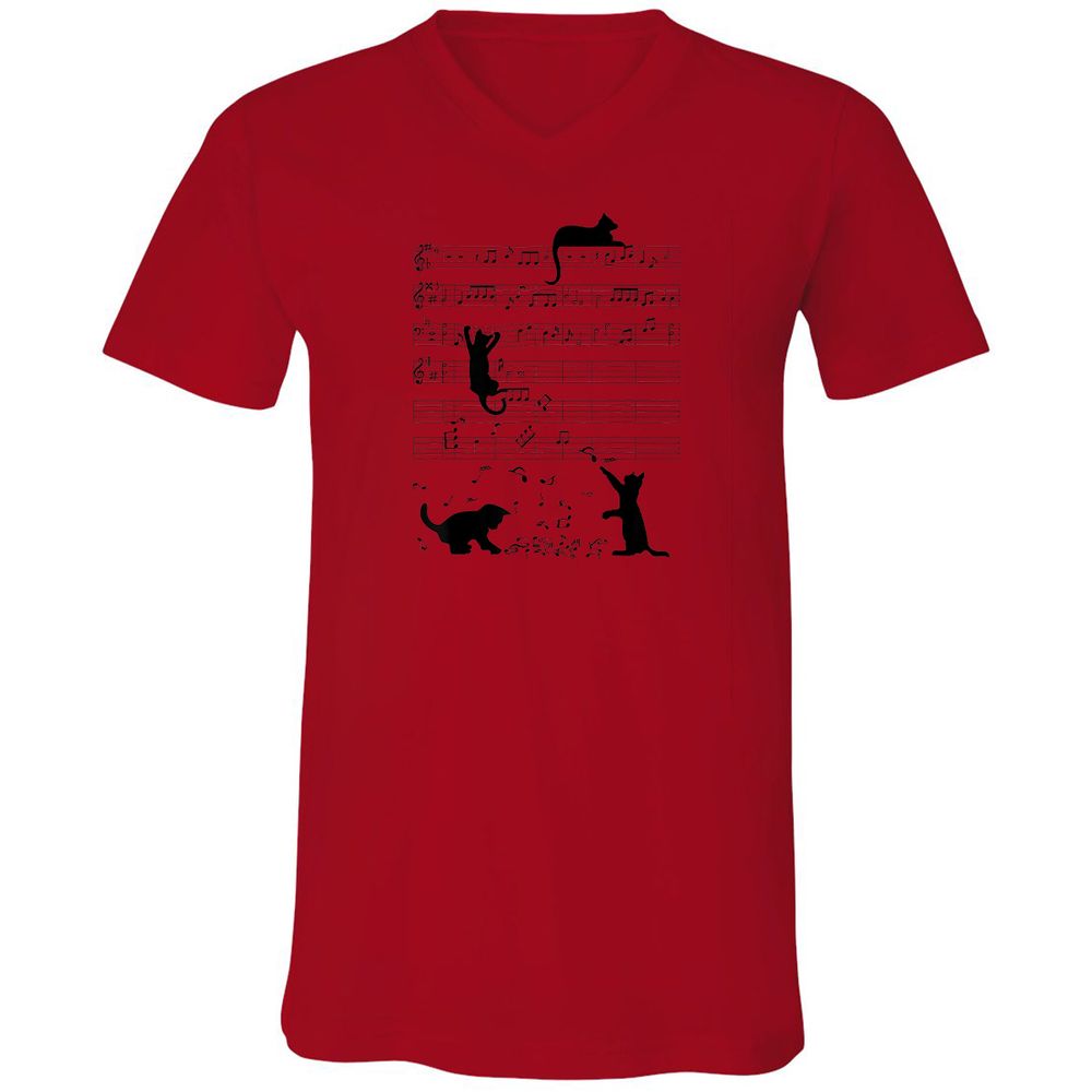 Unisex V-Neck T-Shirt - LDRDN5AP - Red - 3