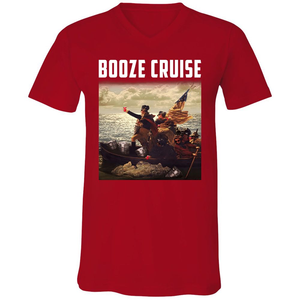 Unisex V-Neck T-Shirt - UNUFGRZX - Red - 3