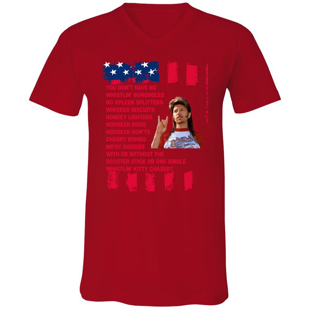 Unisex V-Neck T-Shirt - QSJZ3X14 - Red - 3