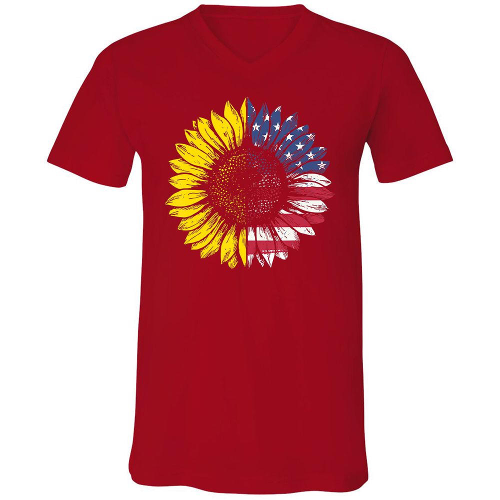 Unisex V-Neck T-Shirt - 9TPUB6SA - Red - 3