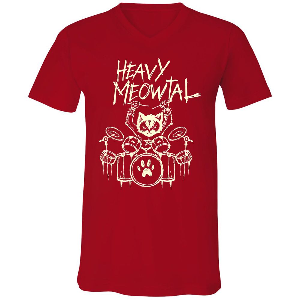 Unisex V-Neck T-Shirt - RU8Q6WCU - Red - 3