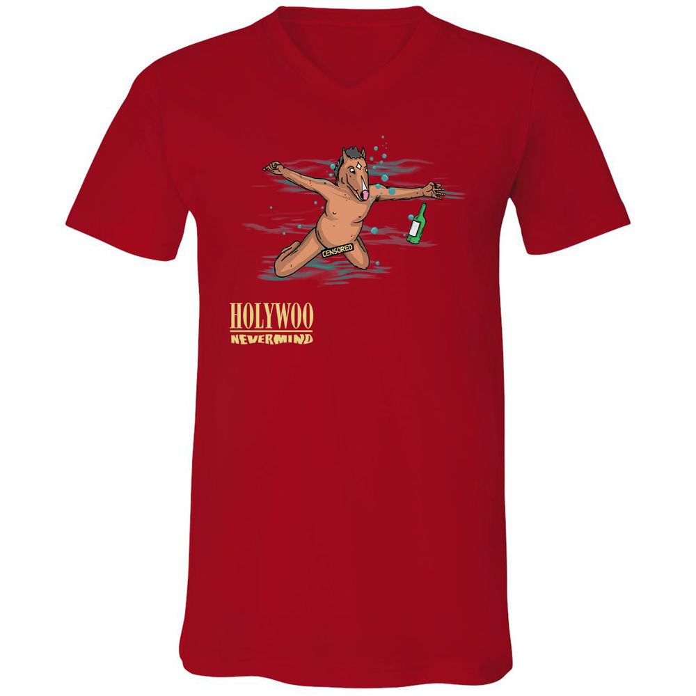 Unisex V-Neck T-Shirt - 3GDG4NA3 - Red - 3