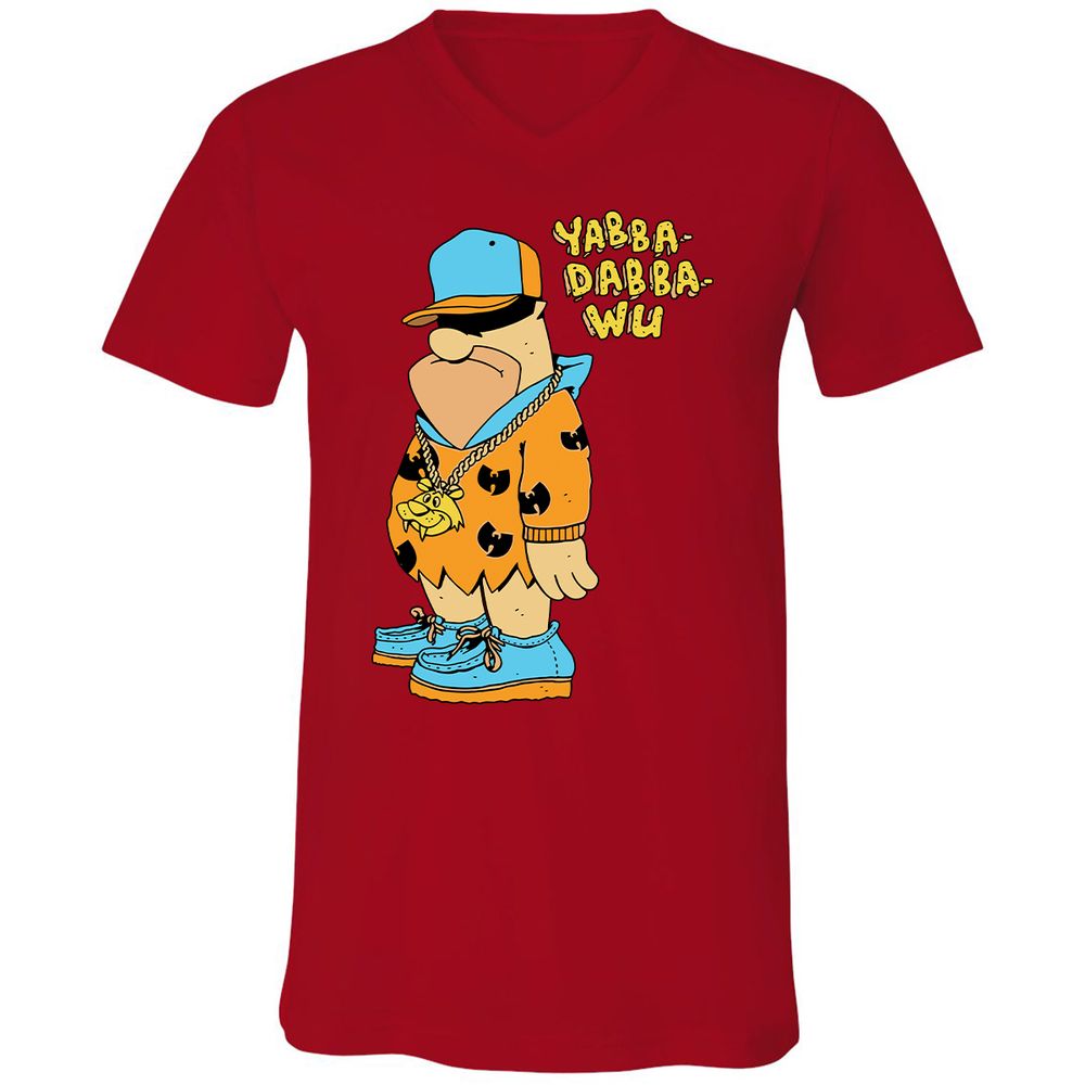 Unisex V-Neck T-Shirt - NDN6N58F - Red - 3