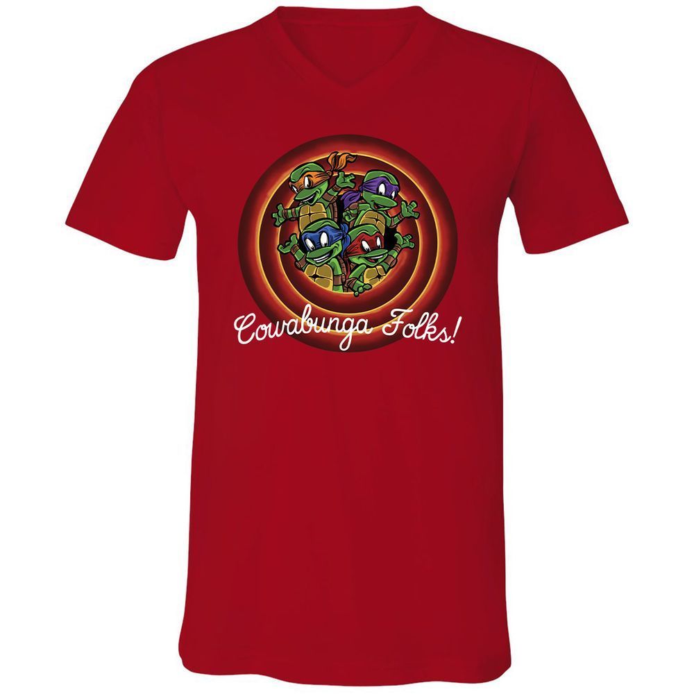 Unisex V-Neck T-Shirt - S8FED825 - Red - 3