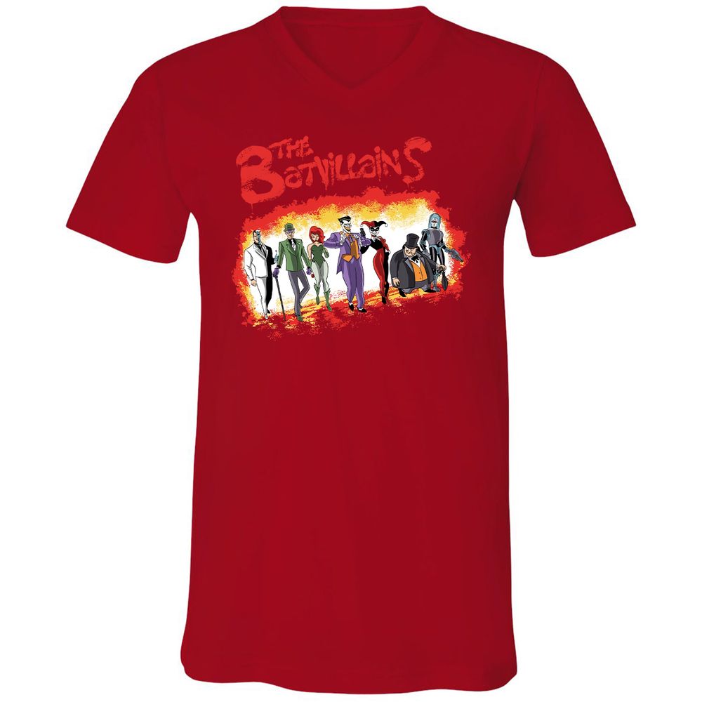 Unisex V-Neck T-Shirt - 447U6RXJ - Red - 3