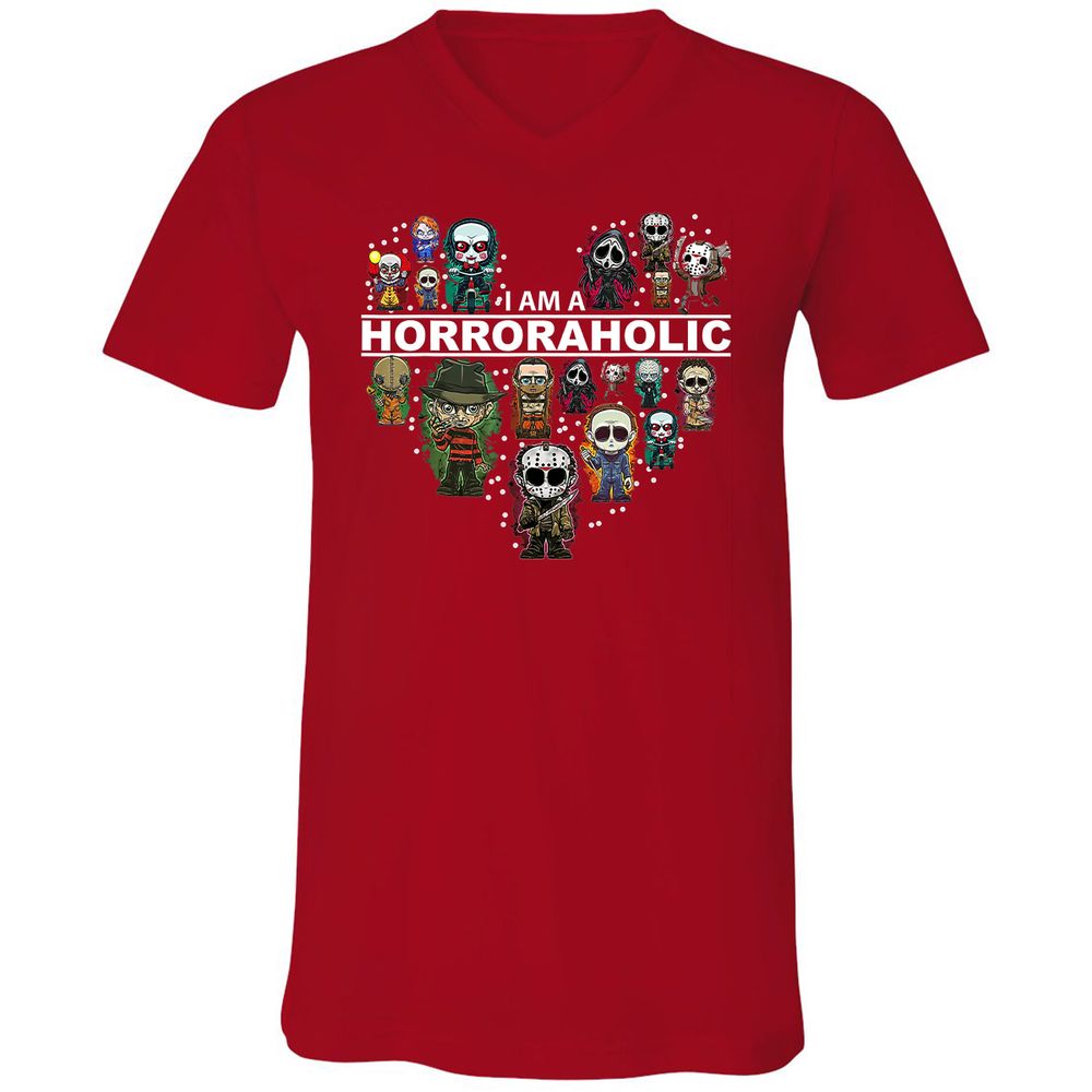 Unisex V-Neck T-Shirt - CMVEXHCL - Red - 3