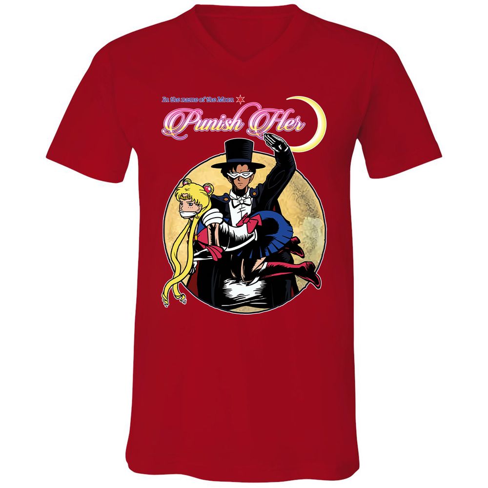 Unisex V-Neck T-Shirt - 2D39VFVZ - Red - 3