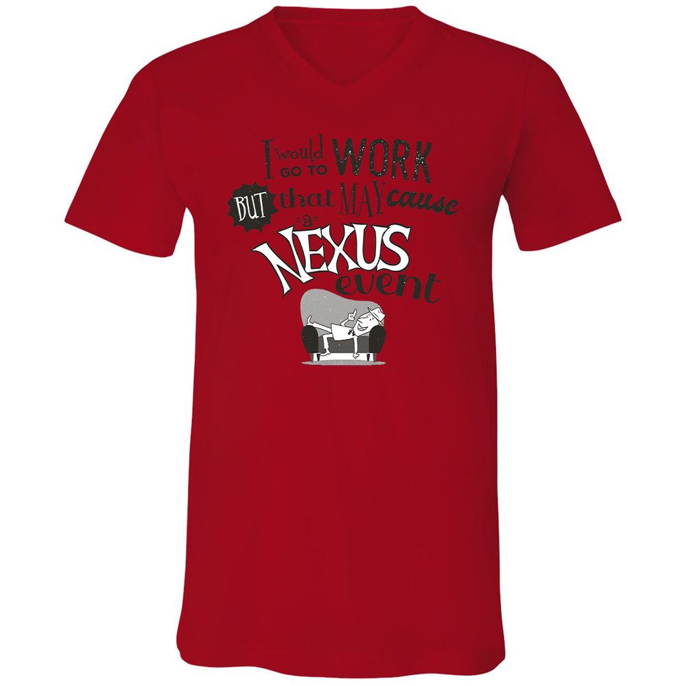 Unisex V-Neck T-Shirt - 6DPNUS1Z - Red - 3