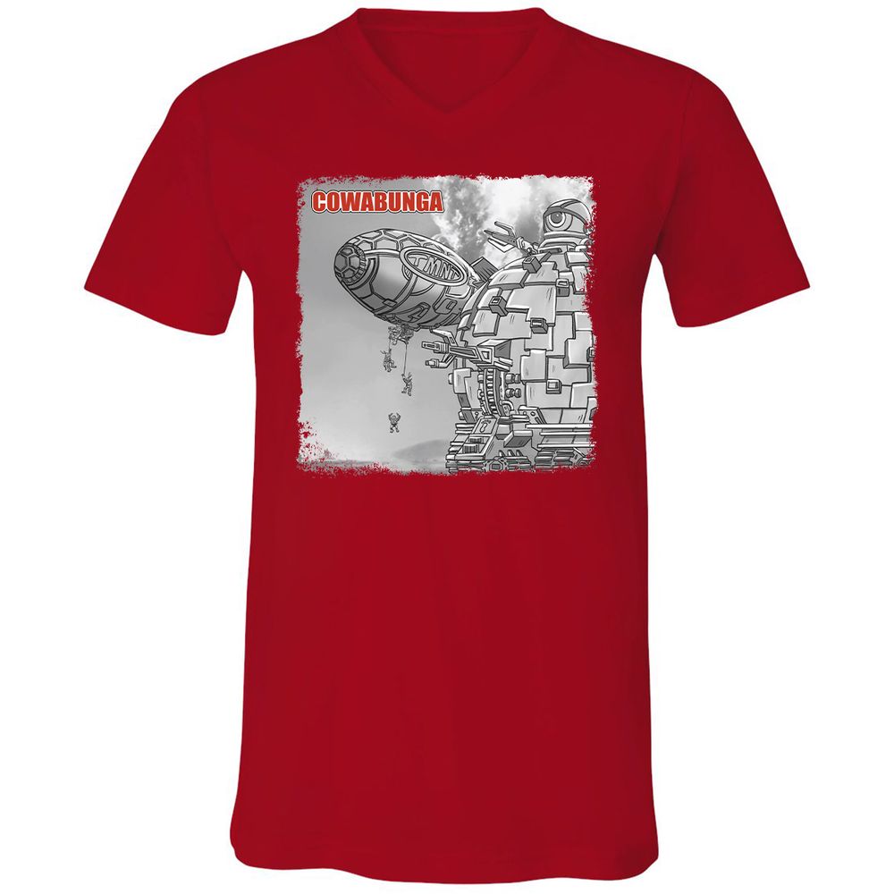 Unisex V-Neck T-Shirt - B691X59T - Red - 3