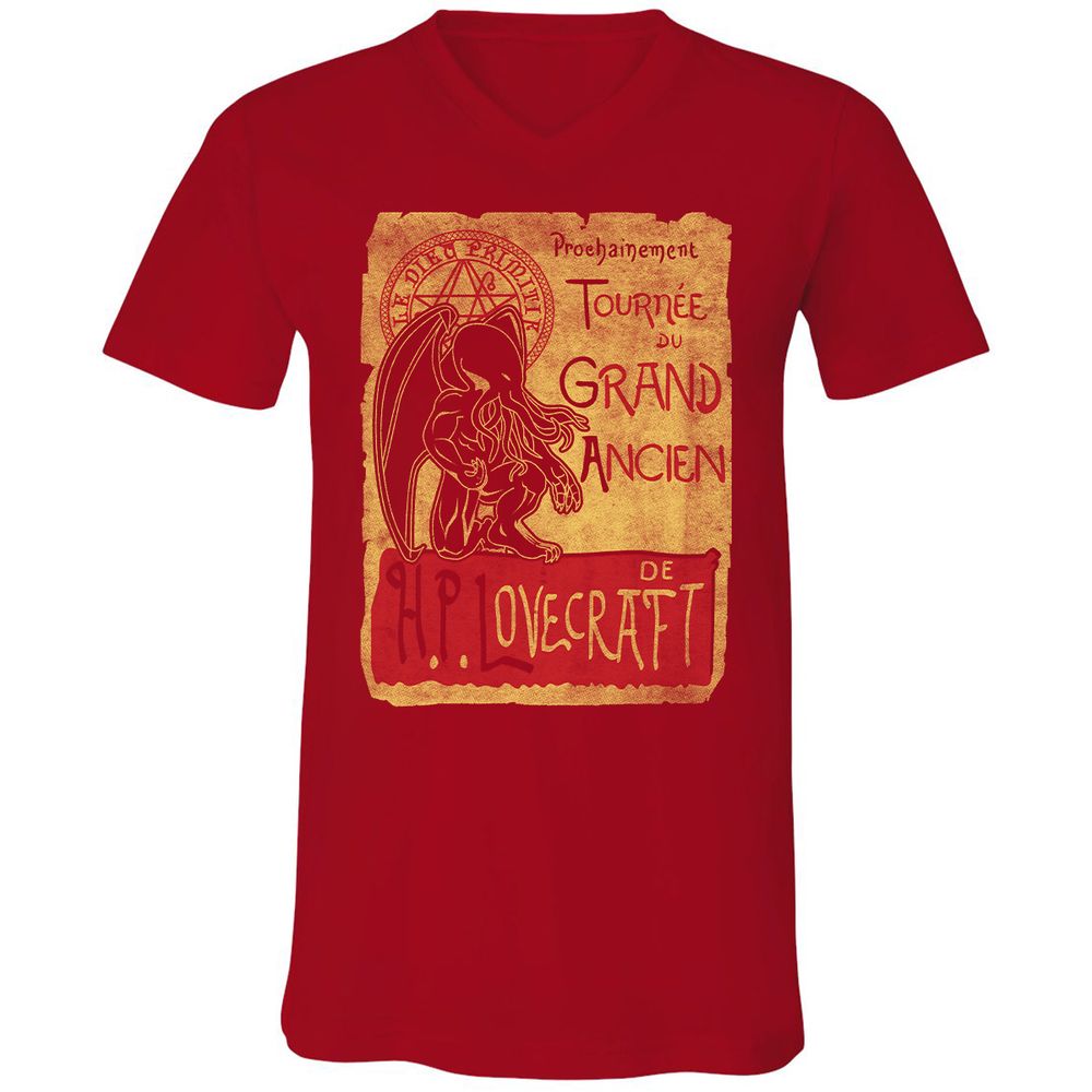 Unisex V-Neck T-Shirt - 8J2CCYD3 - Red - 3