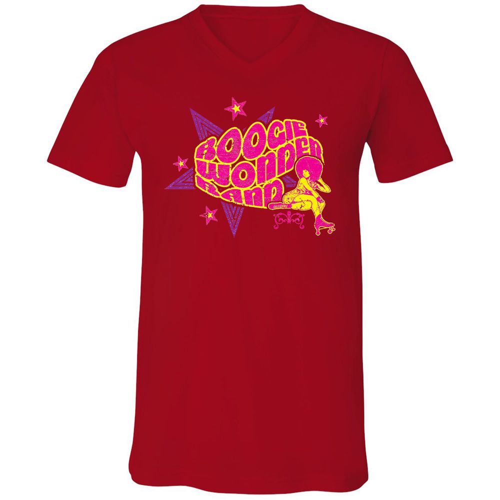 Unisex V-Neck T-Shirt - 8MDKS636 - Red - 3